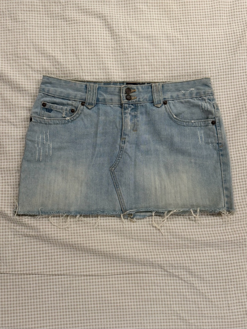 Aeropostale Y2K Distressed Denim Mini Skirt Size 3/4